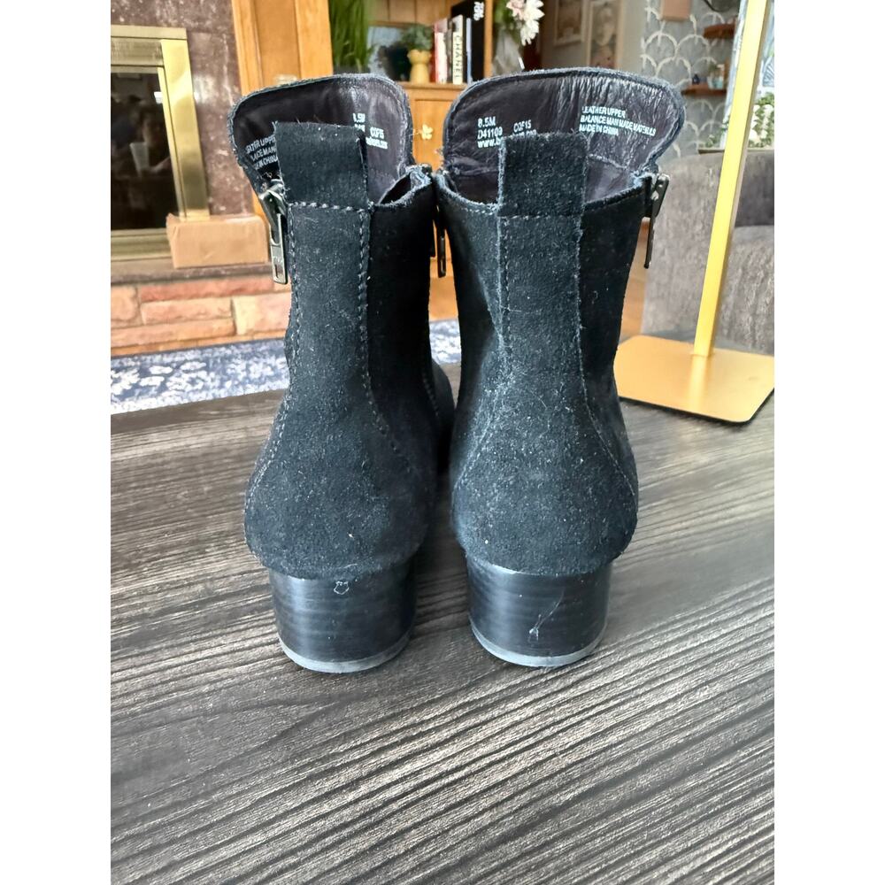 Born Landa Black Suede Leather Double-Zip Ankle Booties Sz. 8.5 - Picture 7 of 7